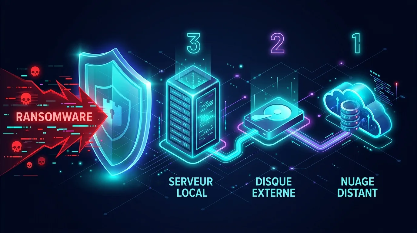 Stratégie de sauvegarde 3-2-1 protégée contre un ransomware